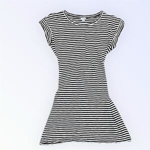 J.Crew Black & White Striped Cotton Dress | Size M 100% cotton